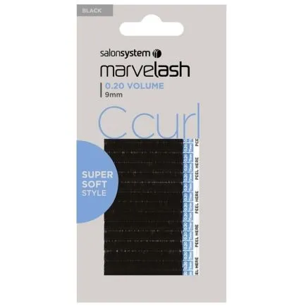 Salon System Marvelash C Curl 0.20 Lashes (Volume) - 9mm Black