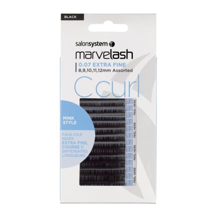 Salon System Marvelash C Curl 0.07 Extra Fine Lashes Black - Assorted Lengths