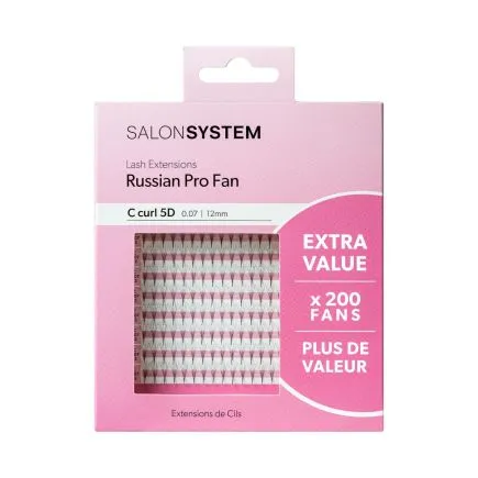 Salon System Extra Value ProFan Lash Extensions 5D C Curl 0.07 12mm