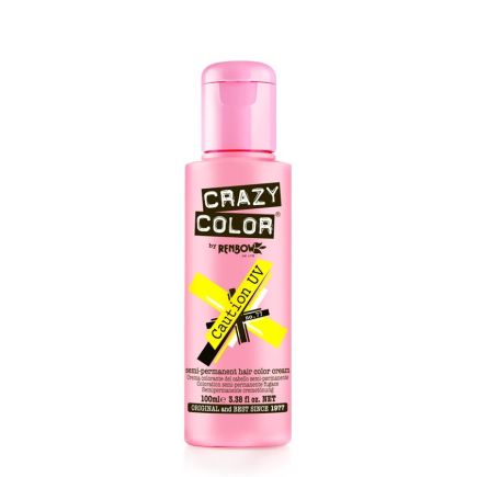 Crazy Color Semi-Permanent Hair Colour Cream Caution UV (100ml)