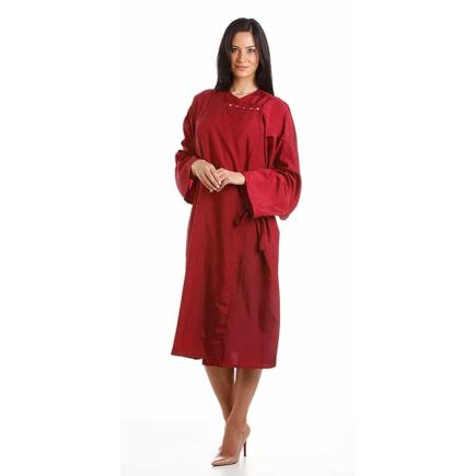 Feel For Hair Rapport Gown Trilobal Fabric Burgundy with Poppers