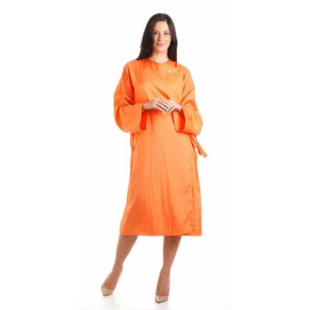 Feel For Hair Rapport Gown Trilobal Fabric Orange with Poppers