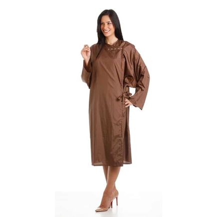 Feel For Hair Rapport Gown Trilobal Fabric Coffee Bean with Poppers