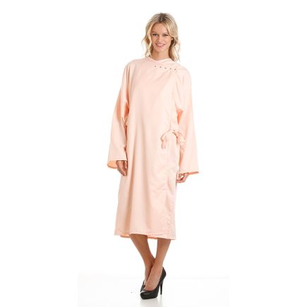Feel For Hair Rapport Gown Microfibre Fabric Peach with Poppers