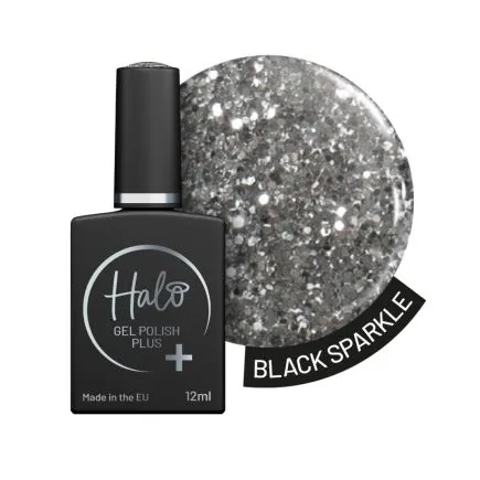 Halo Gel Polish Plus Black Sparkle (12ml)
