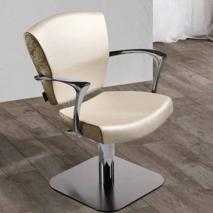 Salon Ambience Maya Swivel Chair Square Silver Base