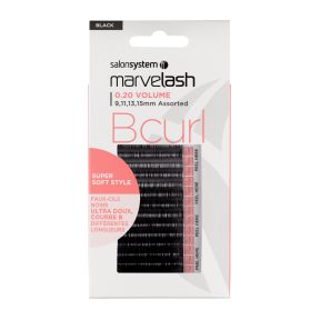 Salon System Marvelash B Curl 0.20 Volume Lashes Black - Assorted Length