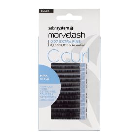 Salon System Marvelash C Curl 0.07 Extra Fine Lashes Black - Assorted Lengths