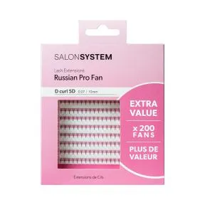Salon System Extra Value ProFan Lash Extensions 5D D Curl 0.07 10mm