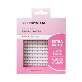 Salon System Extra Value ProFan Lash Extensions 5D D Curl 0.07 12mm