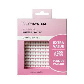 Salon System Extra Value ProFan Lash Extensions 5D C Curl 0.07 10mm
