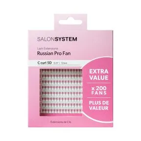 Salon System Extra Value ProFan Lash Extensions 5D C Curl 0.07 12mm