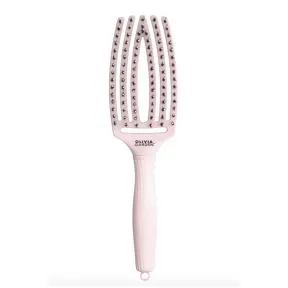 Olivia garden Fingerbrush Medium Boar & Nylon Pastel Pink