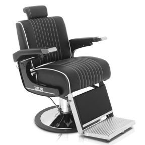 REM Express Delivery Voyager Barber Chair Black with White Piping