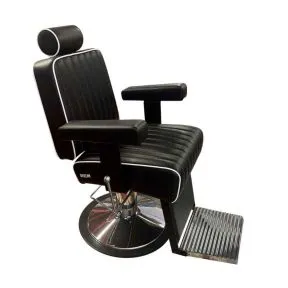 REM Express Delivery Kingsman Barber Chair Black with White Piping